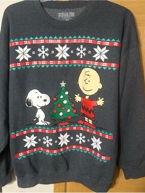 Peanuts Dark Gray Charlie Brown & Snoopy Holiday Sweatshirt